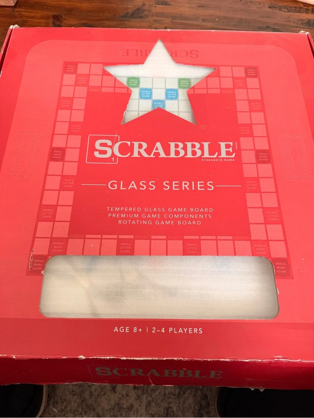 Hasbto scrabble glass series tempered glass rotating board game set